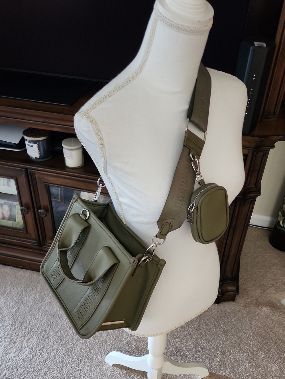 NWOT Steve Madden Olive Green Women's Crossbody Tote